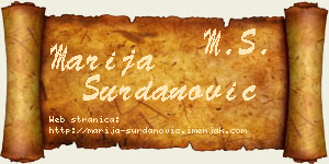 Marija Surdanović vizit kartica